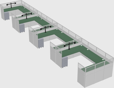 U-shaped cubicle