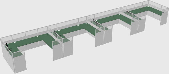 U-shaped cubicle