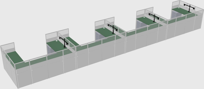 U-shaped cubicle