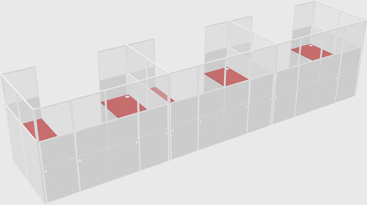 U-shaped cubicle