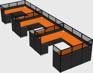 U-shaped cubicle