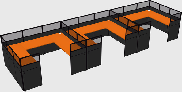 U-shaped cubicle