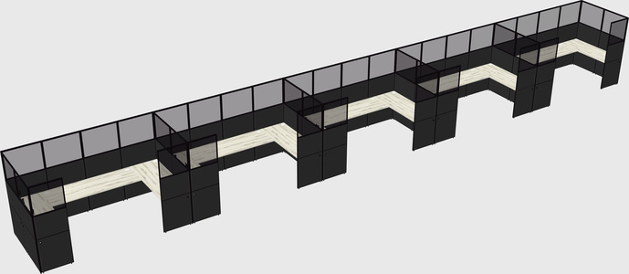 U-shaped cubicle