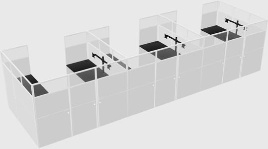 U-shaped cubicle