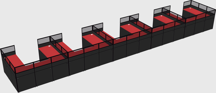 U-shaped cubicle