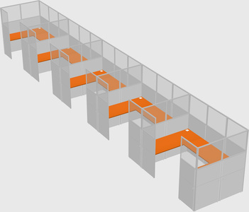 U-shaped cubicle
