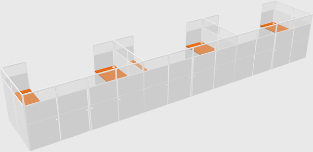 U-shaped cubicle