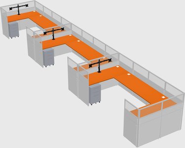 U-shaped cubicle