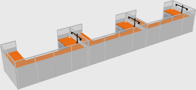 U-shaped cubicle