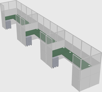 U-shaped cubicle