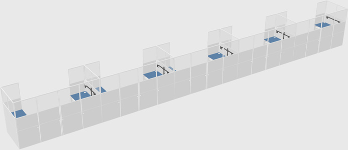 U-shaped cubicle