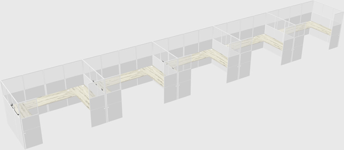U-shaped cubicle