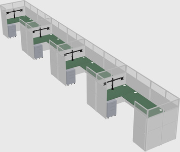 U-shaped cubicle