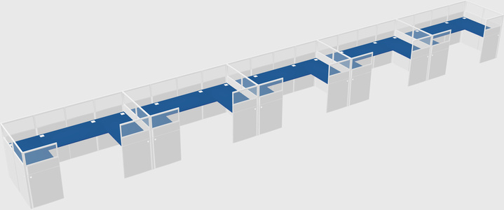 U-shaped cubicle