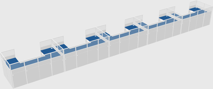 U-shaped cubicle
