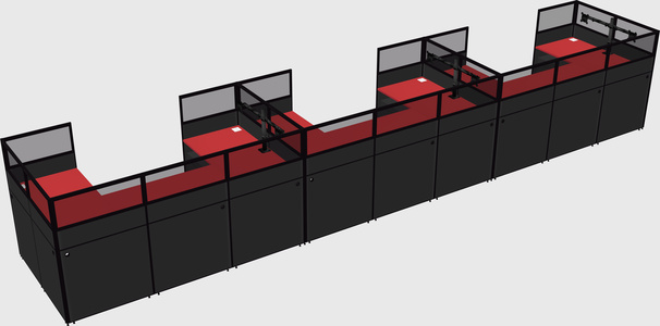 U-shaped cubicle