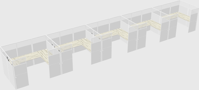 U-shaped cubicle
