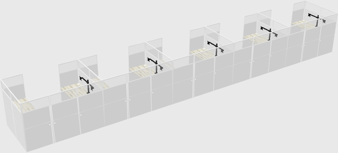 U-shaped cubicle