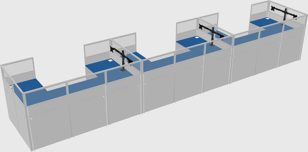 U-shaped cubicle
