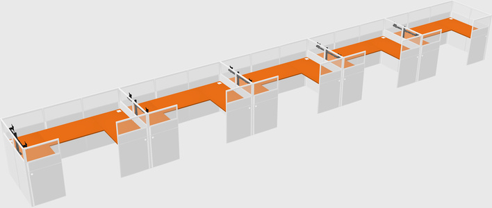 U-shaped cubicle