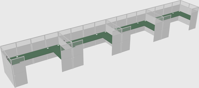U-shaped cubicle