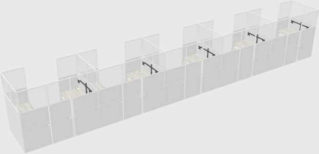 U-shaped cubicle