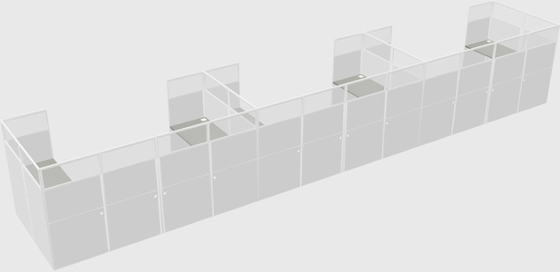 U-shaped cubicle
