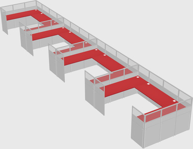 U-shaped cubicle