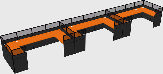 U-shaped cubicle