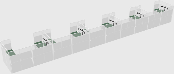 U-shaped cubicle