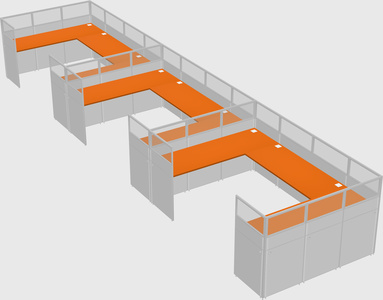 U-shaped cubicle