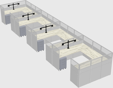 Cabine en u