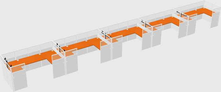 U-shaped cubicle