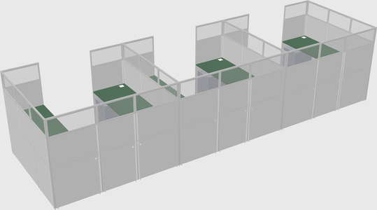 U-shaped cubicle