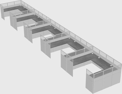 U-shaped cubicle