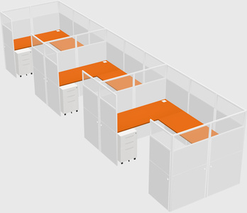 U-shaped cubicle