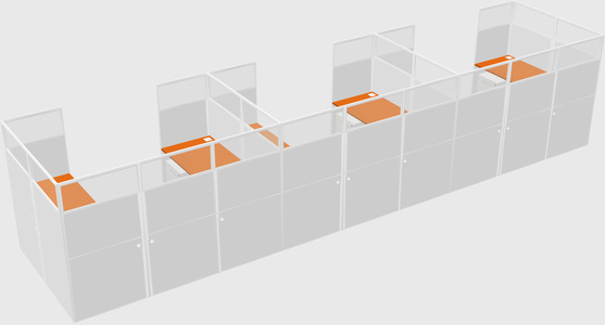 U-shaped cubicle