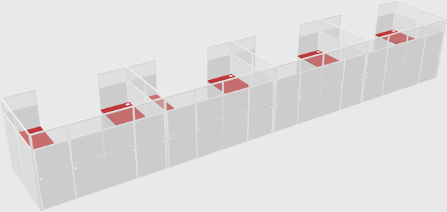 U-shaped cubicle