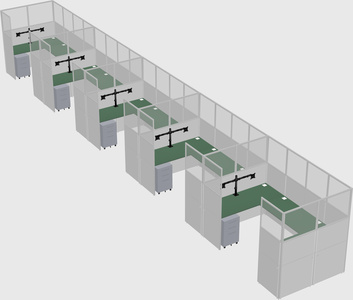 U-shaped cubicle