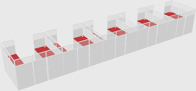 U-shaped cubicle