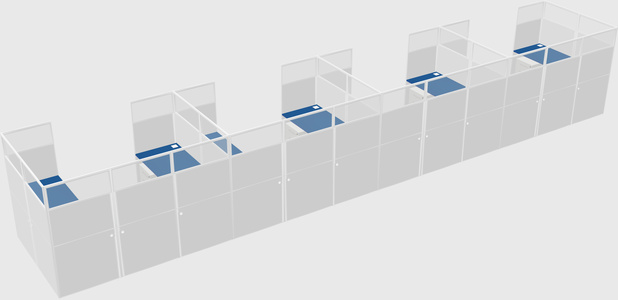 U-shaped cubicle