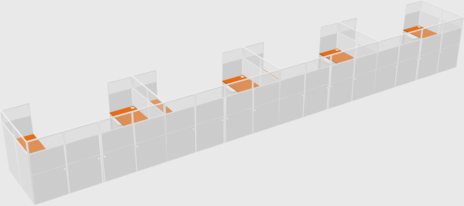 U-shaped cubicle