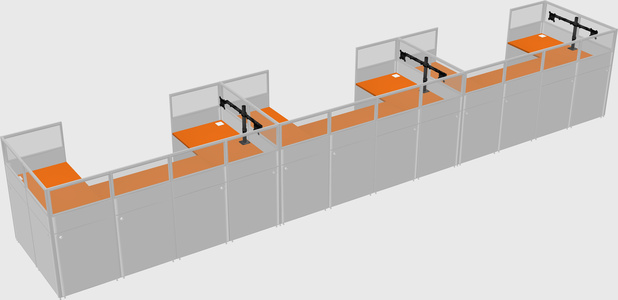 U-shaped cubicle