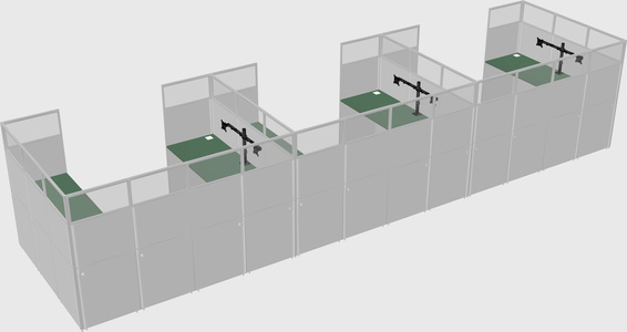 U-shaped cubicle