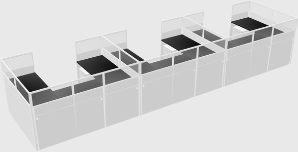 U-shaped cubicle