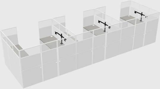 U-shaped cubicle