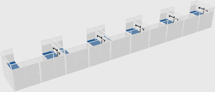 U-shaped cubicle