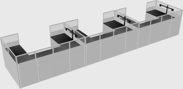 U-shaped cubicle