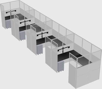 U-shaped cubicle