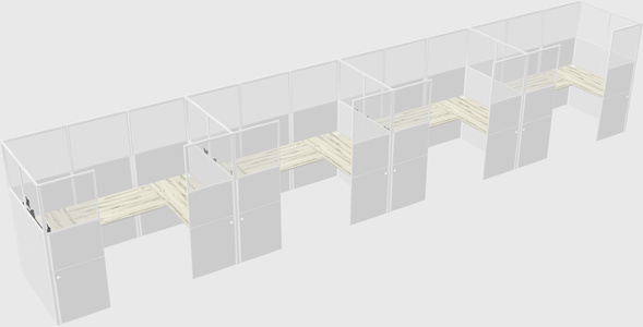 U-shaped cubicle